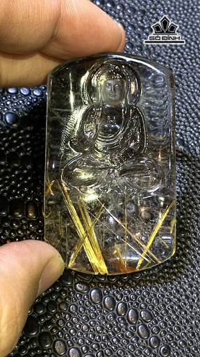 Mặt Dây Chuyền Adida Đá Thạch Anh Tóc Vàng Cao 59 Ngang 35 Sâu 10 (mm) 37,5g