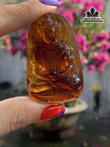 Mặt Dây Chuyền Tara Đá Hổ Phách Cao 53,3 Ngang 34,4 Sâu 15,5 (mm) 19g