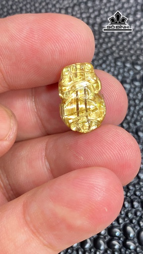 Mặt Dây Chuyền Tỳ Hưu Đá Thạch Anh Tóc Vàng Cao 16,2 Ngang 10,8 Sâu 8,3 (mm) 2,7g