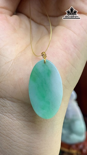 Mặt Dây Chuyền Vô Sự Bài Nếp Băng Đá Cẩm Thạch Cao 30,2 Ngang 17,2 Sâu 3,5 (mm) 4,8g