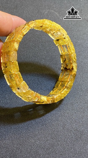 Vòng Bản Hoa Thị Đá Thạch Anh Tóc Vàng Đường Kính 15 (mm) 39,6g