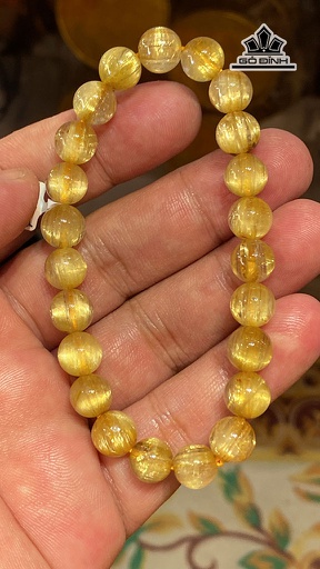 Vòng Tay Đá Thạch Anh Tóc Vàng Đường Kính 8,6 (mm) 21g