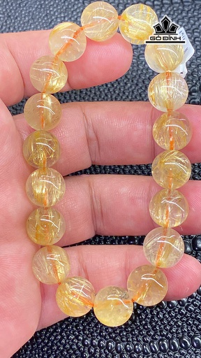 Vòng Tay Đá Thạch Anh Tóc Vàng Đường Kính 11 (mm) 34,7g