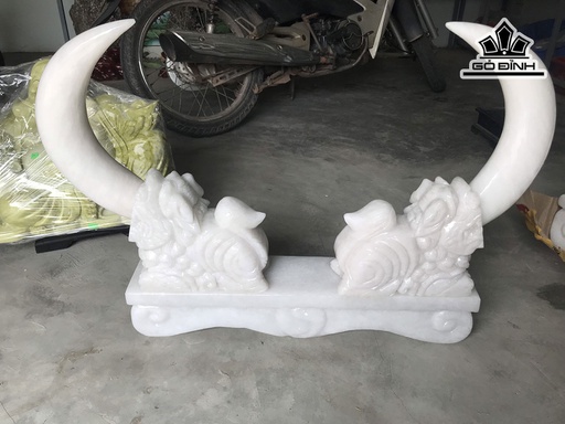 Bộ Ngà Đá Canxit Trắng Cao 60 Ngang 75 (cm) 41,5kg