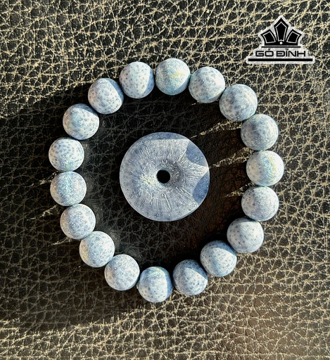 Vòng Tay San Hô Xanh Đường Kính Hạt 10 (cm)