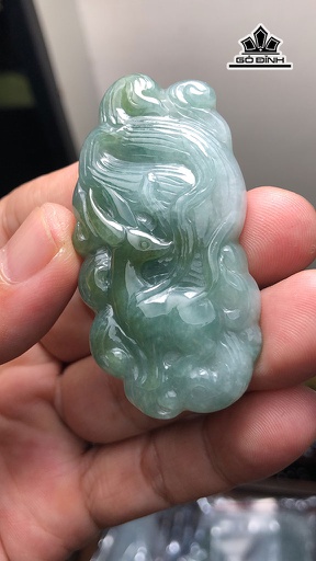 Mặt Dây Chuyền Cửu Vỹ Hồ Đá Cẩm Thạch Cao 57 Ngang 29,8 Sâu 7,4 (mm) 22g