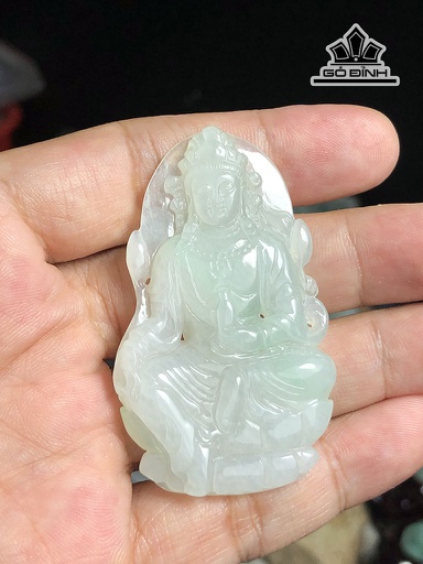 Mặt Dây Chuyền Quan Âm Đá Cẩm Thạch Cao 58,5 Ngang 35,3 Sâu 7 (mm) 22g