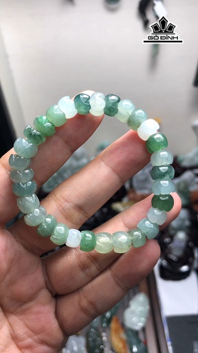 Vòng Tay Hoa Sen Đá Cẩm Thạch Đường Kính 8,3 - 9,6 (mm) 26g