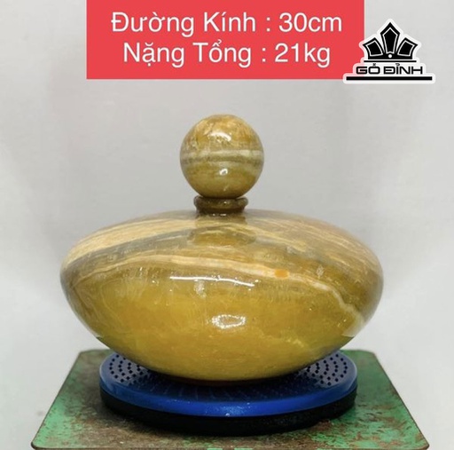 Bình Hút Lộc Đá Canxit Vàng Đường Kính 30 (cm) 21kg