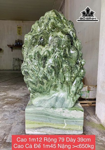 Đại Cảnh Đá Serpentine Xanh Vảy Rồng Cao 145 Riêng Đá Cao 112 Ngang 79 Sâu 39 (cm) 650kg