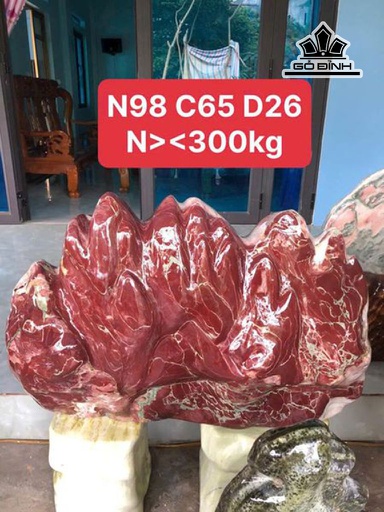 Núi Đá Serpentine Đỏ Cao 65 Ngang 98 Sâu 26 (cm) 300kg