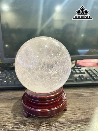 Bi Cầu Đá Thạch Anh Trắng Đường Kính 13 (cm) 3,02kg