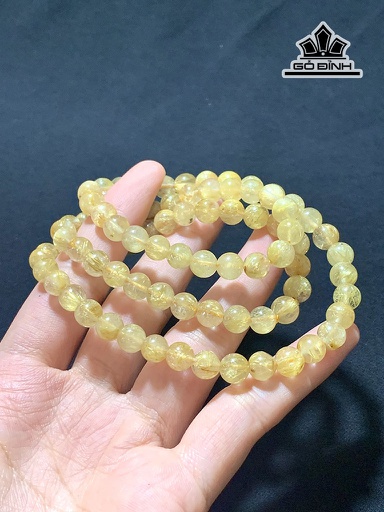 Chuỗi Đá Thạch Anh Tóc Vàng Đường Kính 7,2 (mm)