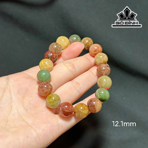 Vòng Tay Đá Thạch Anh Tam Tài Đường Kính Hạt 12,1 (mm)