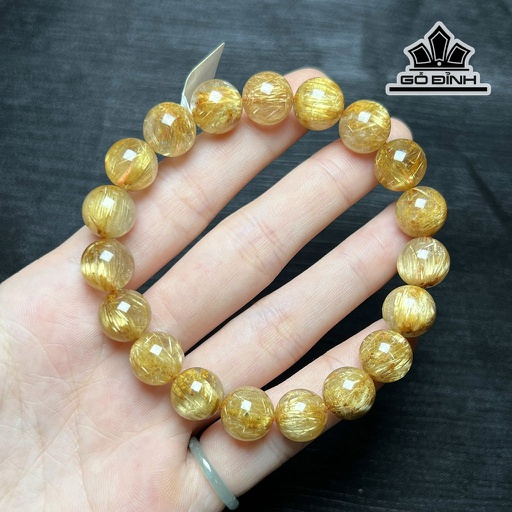 Vòng Tay Đá Thạch Anh Tóc Vàng Đường Kính 11 (mm)