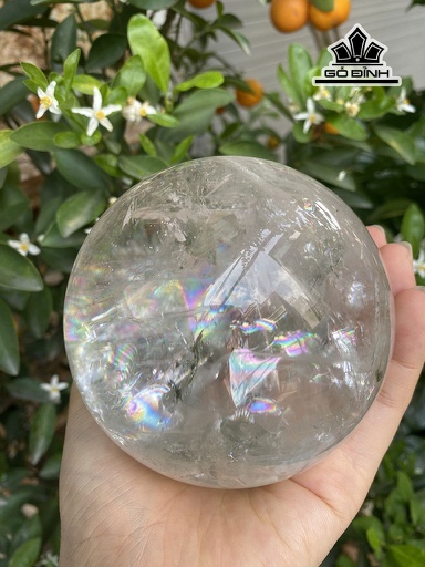 Bi Cầu Đá Thạch Anh Trắng Đường Kính 9,5 (cm) 1,18kg