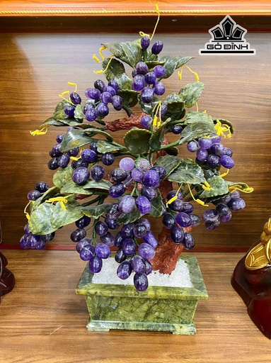 Cây Nho Tài Lộc Phú Quý Đá Thạch Anh Tím Cao 48 (cm)