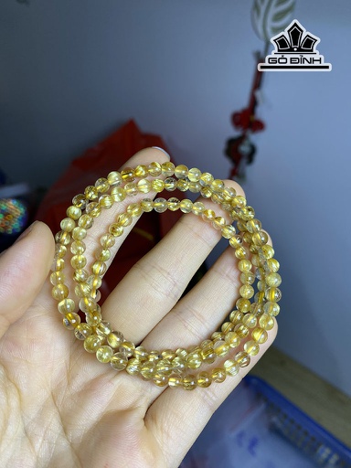 Chuỗi Đá Thạch Anh Tóc Vàng Đường Kính 4,8 (mm)