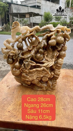 Cây Hồ Lô Tài Lộc Đá Canxit Cao 28 Ngang 26 Sâu 11 (cm) 6,5kg