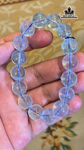 Vòng Tay Đá Aquamarine Đường Kính 12,6 (mm) 44,8g