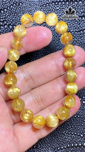 Vòng Tay Đá Thạch Anh Tóc Vàng Đường Kính 9,2 (mm) 23,3g