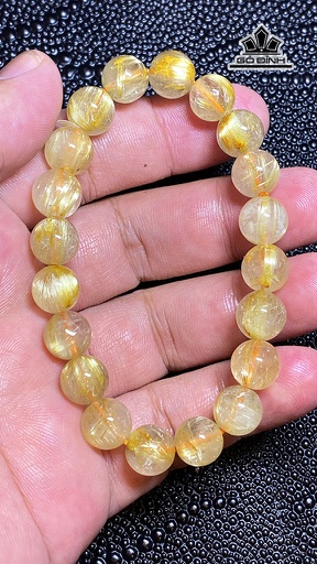 Vòng Tay Đá Thạch Anh Tóc Vàng Đường Kính 9,3 (mm) 25g