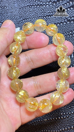 Vòng Tay Đá Thạch Anh Tóc Vàng Đường Kính 12 (mm) 42,8g