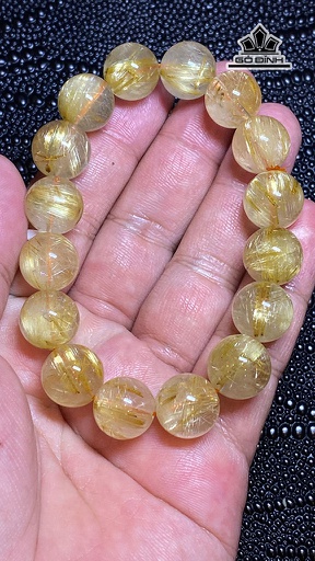 Vòng Tay Đá Thạch Anh Tóc Vàng Đường Kính 13,5 (mm) 51,7g