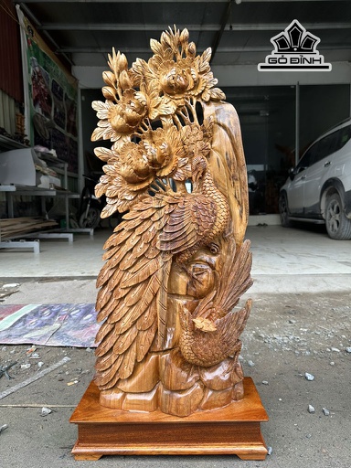 Tượng Phu Thê Viên Mãn Gỗ Ngọc Am Cao Cả Kỷ 101 Riêng Tượng 91 Ngang 39 Sâu 20 (cm)