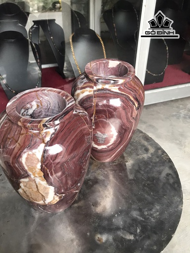 Cặp Bình Phú Quý Đá Serpentine Cao 21 (cm) 10kg