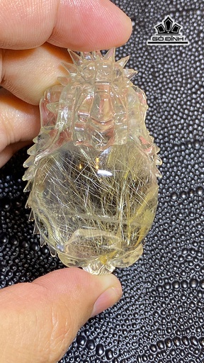 Mặt Dây Chuyền Long Quy Đá Thạch Anh Tóc Vàng Cao 63 Ngang 39 Sâu 26 (mm) 73,6g