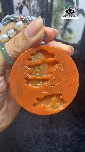 Mặt Dây Chuyền Phật Đá Cẩm Thạch Huyết Cao 55,04 Ngang 55,02 Sâu 4,82 (mm) 192,31cts