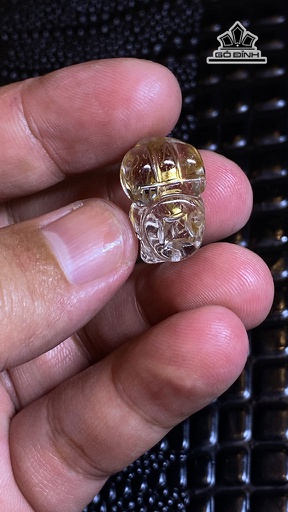 Mặt Dây Chuyền Tỳ Hưu Hoa Thị Đá Thạch Anh Tóc Vàng Cao 21 Ngang 13,6 Sâu 10,6 (mm) 5g