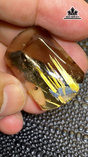 Mặt Trơn Hoa Thị Đá Thạch Anh Tóc Vàng Cao 31 Ngang 20 Sâu 11,3 (mm) 12,5g