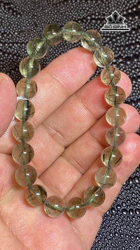 Vòng Tay Đá Thạch Anh Tóc Xanh Đường Kính 9 (mm) 22,5g
