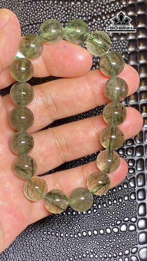 Vòng Tay Đá Thạch Anh Tóc Xanh Đường Kính 11,4 (mm) 39g