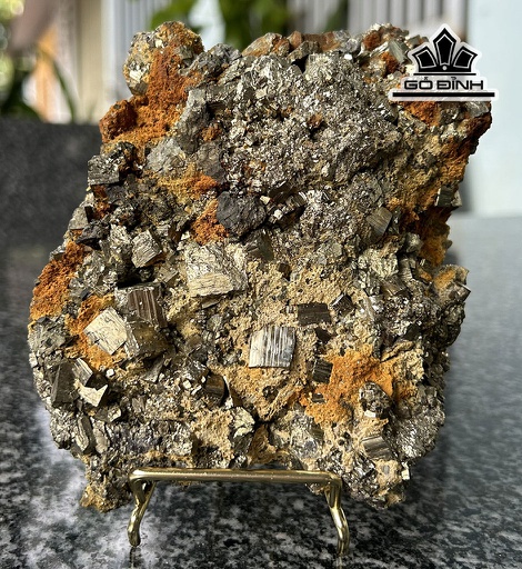 Vàng Găm Tinh Thể Đá Pyrite Cao 11 Ngang 14 (cm) 1,15kg