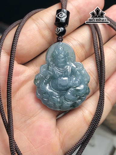 Mặt Dây Chuyền Hoàng Thần Tài Đá Cẩm Thạch Cao 37,3 Ngang 30,8 Sâu 6,1 (mm) 12,6g