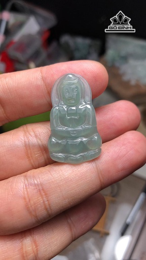 Mặt Dây Chuyền Quan Âm Đá Cẩm Thạch Cao 33,3 Ngang 20 Sâu 2,9 (mm) 3,2g