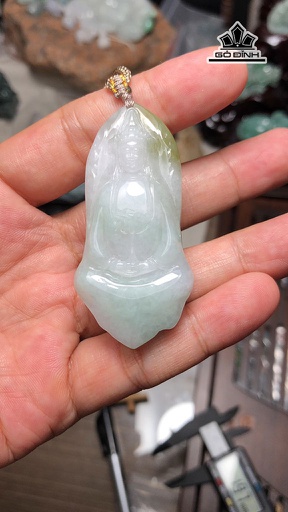 Mặt Dây Chuyền Quan Âm Đá Cẩm Thạch Cao 60,6 Ngang 29,2 Sâu 10,3 (mm) 34,7g