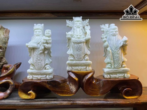 Tác Phẩm Bộ Tam Đa Đá Cẩm Thạch Cao 43 Ngang 38 (cm) 8kg