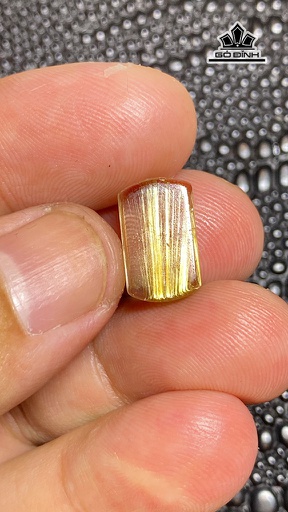 Mặt Nhẫn Đá Thạch Anh Tóc Vàng Cao 14 Ngang 8,5 Sâu 6 (mm) 1,6g