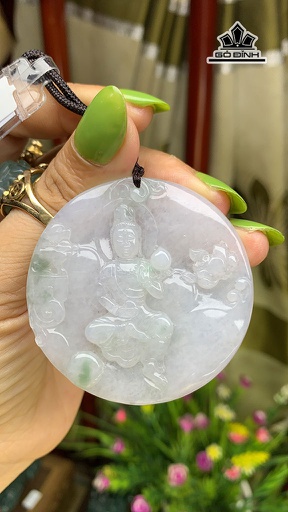 Mặt Dây Chuyền Quan Âm Đá Cẩm Thạch Cao 54,8 Ngang 54,3 Sâu 4,7 (mm) 32g