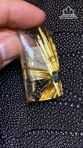 Mặt Trơn Hoa Thị Đá Thạch Anh Tóc Vàng Cao 44,66 Ngang 23,4 Sâu 9,56 (mm) 93,83cts