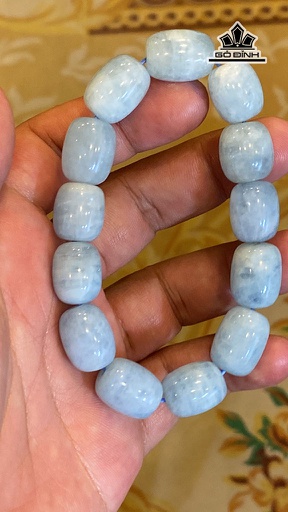 Vòng Tay Lu Thống Đá Aquamarine Cao 12,5 Ngang 15,9 (mm) 53,5g