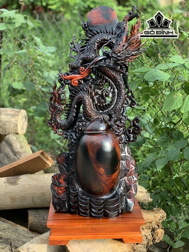 Tượng Nhất Long Trấn Bình Gỗ Trắc Cao Riêng Tượng 80 Cả Kỷ 89 Ngang 35 Sâu 20 (cm)