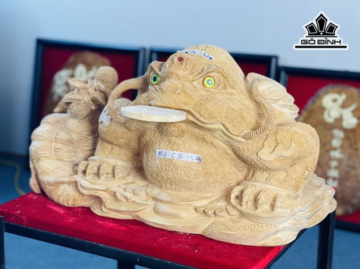 Tượng Thiềm Thừ Gỗ Ngọc Am Cao 36 Ngang 63 Sâu 43 (cm)