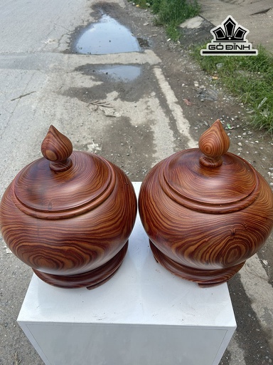 Cặp Chum Phú Quý Gỗ Cẩm Cao 40 Đường Kính 32 (cm)