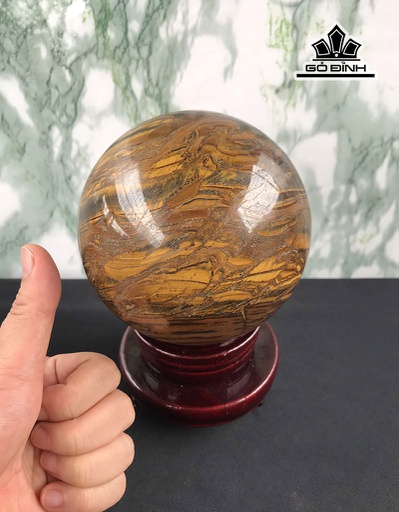 Bi Cầu Đá Thạch Anh Mắt Hổ Đường Kính 11,3 (cm) 2kg