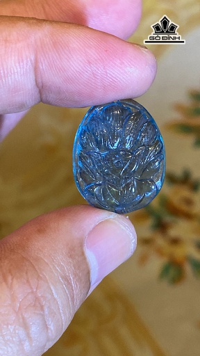 Mặt Dây Chuyền Hồ Ly Đá Aquamarine Cao 24 Ngang 18,8 Sâu 7,1 (mm) 4,2g